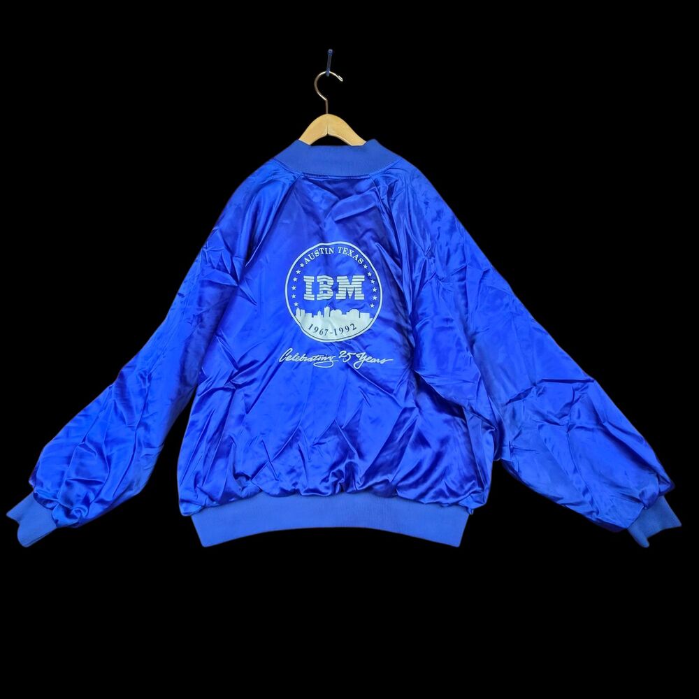 Vintage Hartwell Satin Jacket Blue IBM 25th Anniversary Austin Mens Sz 3XL USA - Picture 3 of 6